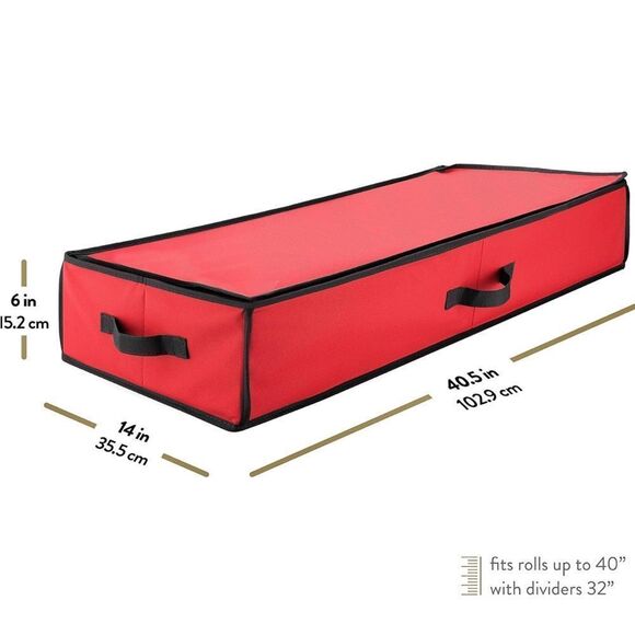 Christmas Wrapping Paper Storage Bag with Interior Pockets - Fits 24 Rolls - Picture 3 of 9